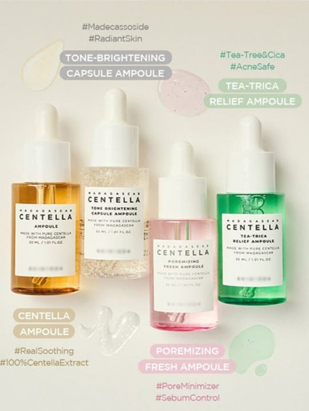 SKIN1004 - Madagascar Centella Ampoule Kit - 4 Piece Travel Size Korean Skincare - Picture 2 of 6